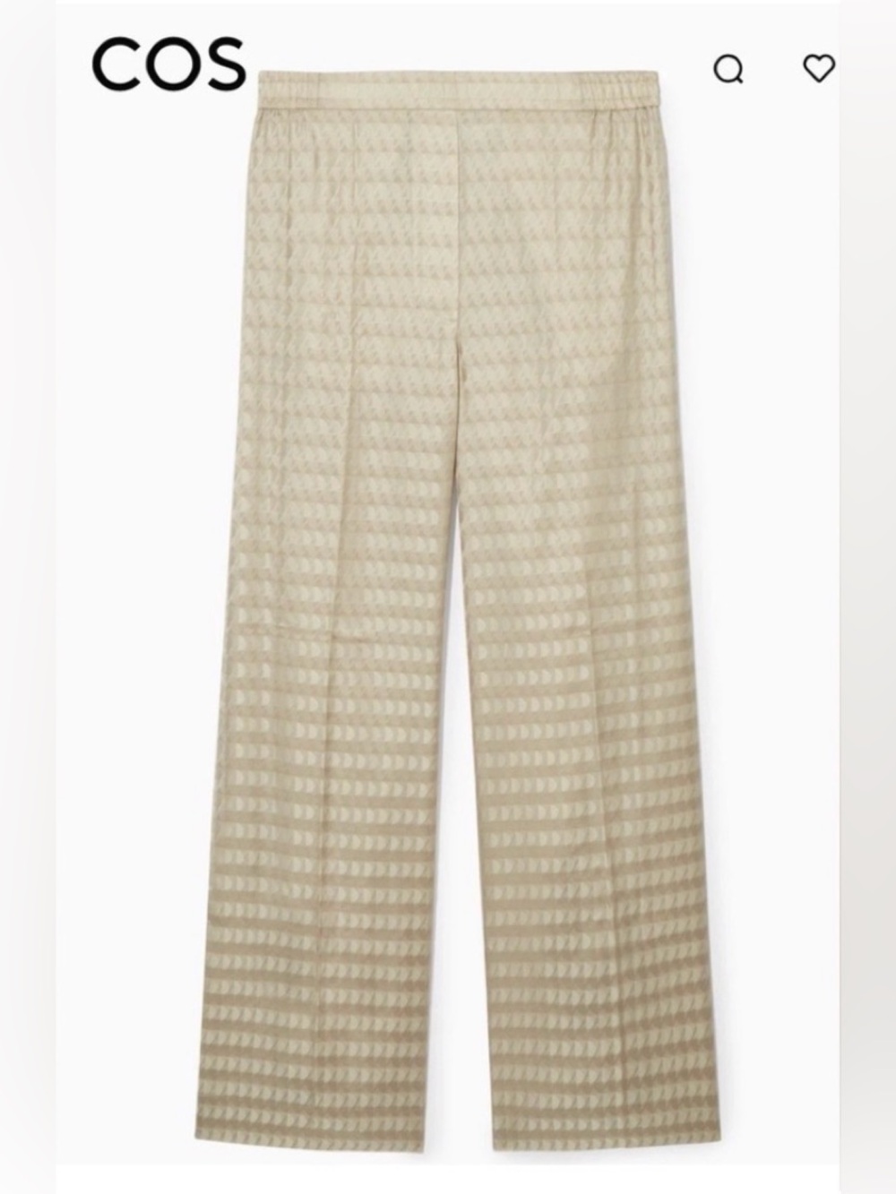 COS Cream Textured Wide-Leg Pants